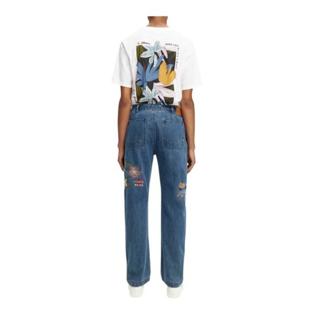 Scotch & Soda The Verve Straight Leg Relaxed Utility Fit embroidered Jeans 36 32 - Picture 2 of 16